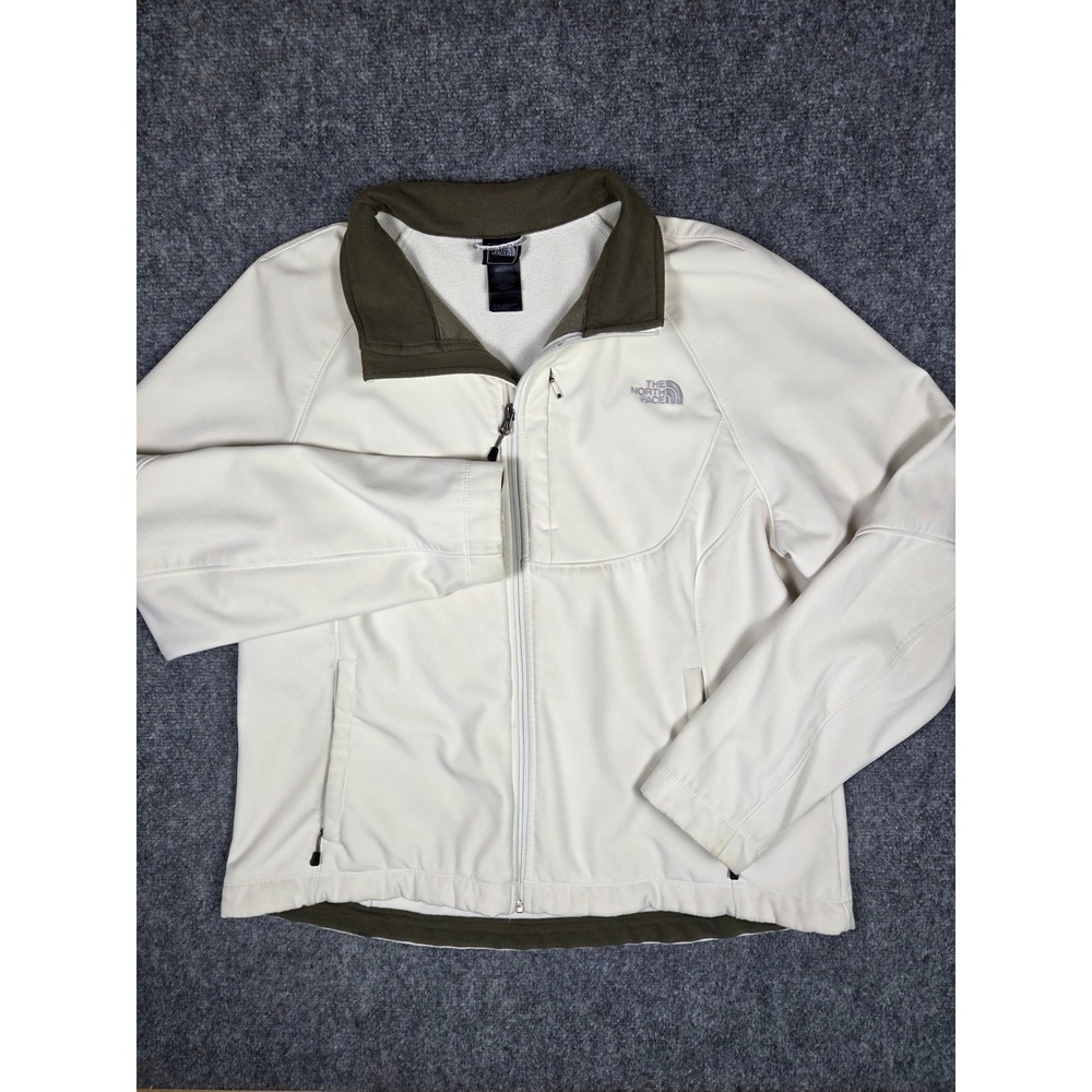 The North Face Softshell Jacket Womens XXL Cream Apex Bionic Windproof Full‎ Zip